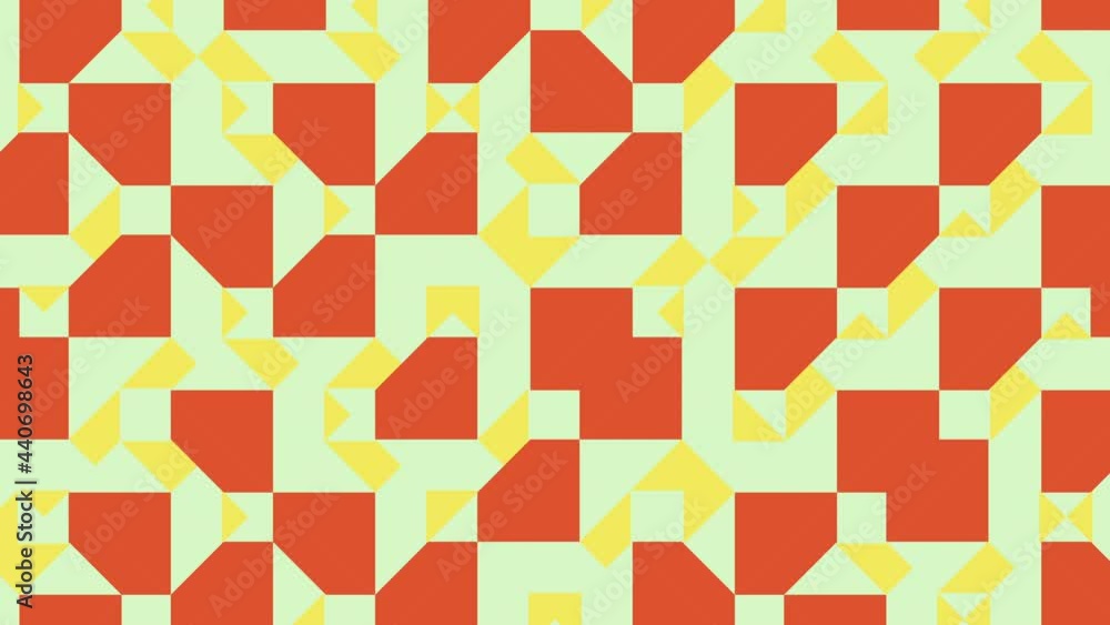 Aufkleber retro mosaic with geometric animated tiles in warm color palette. seamless loop motion graphic anima