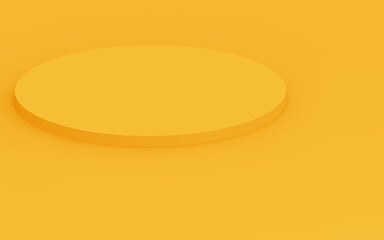 Abstract 3d yellow color cylinder podium minimal studio background.