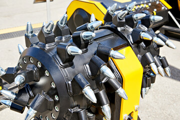 Drum rotary hydraulic cutters excavator attachment