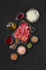 Preparation of Porterhouse steak