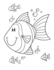 Fototapete Süße Fische Färbung Seite Vektor Illustration Art © Blue Foliage