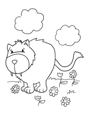 Gartenposter wild lion coloring book page vector illustration art © Blue Foliage