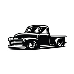 Classic Retro Pickup Truck vector Isolated