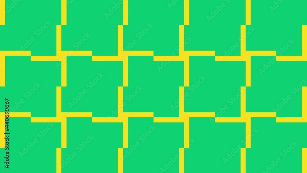 Poster minimal rainbow mosaic animated background. simple motion graphic backdrop with multicolor tiles