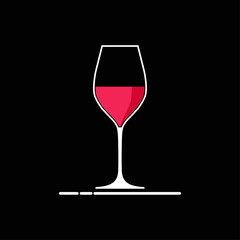 A glass of red wine vector art and graphics