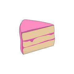 Slice of pink cake vector graphics