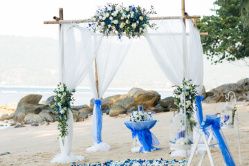 Wedding setup on the beach