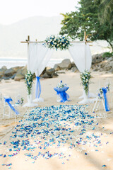 Wedding setup on the beach