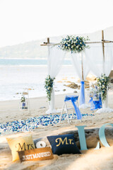 Wedding setup on the beach