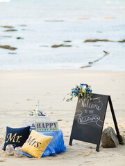 Wedding setup on the beach