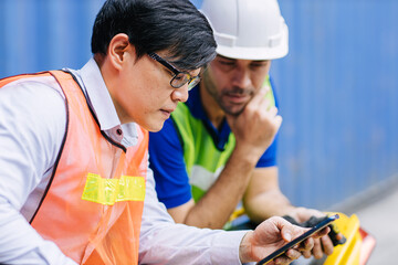 Workers closely monitor Covid breaking news on the phone. People reading and update new information from social media in real time on smartphone seriously.