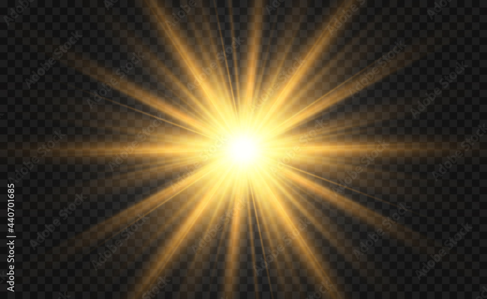 Poster special lens flash, light effect. the flash flashes rays and searchlight. illust.white glowing light