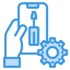 Smartphone blue outline icon