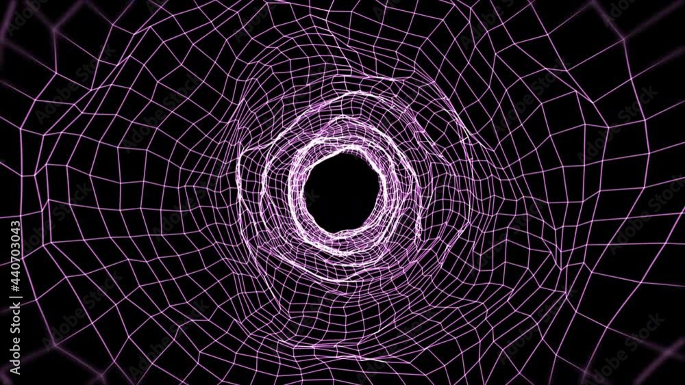 Aufkleber abstract glowing lines in seamless loop motion graphic tunnel. futuristic loop animation on a dark b