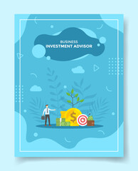 investment advisor concept for template of banners, flyer, books, and magazine cover