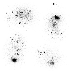 Obraz premium Set of graffiti spray textures. Vector shapes of spray paint with spots