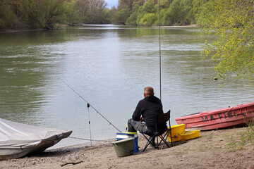 Angler am Rhein