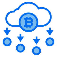 Obraz premium cloud blue line icon