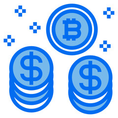 coin blue line icon