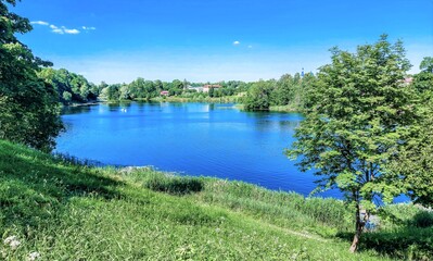 Black Lake is a lake of natural origin on the territory of the city of Gatchina. Located in the Priory Park. Leningrad region, Russia.
