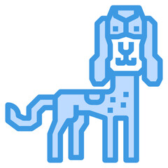 Dog blue outline icon