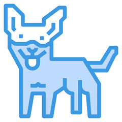 Dog blue outline icon