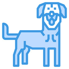 Dog blue outline icon