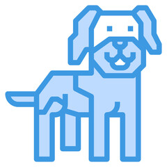 Dog blue outline icon