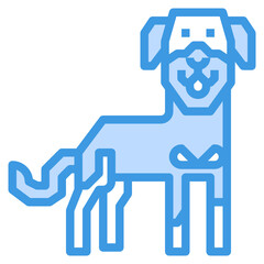 Dog blue outline icon