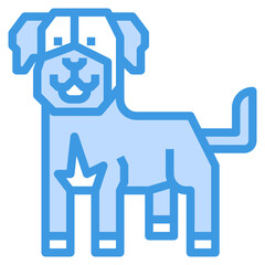 Dog blue outline icon