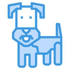 Obraz premium Dog blue outline icon