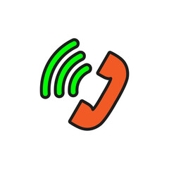telephone symbol calling, phone icon with green wifi signal