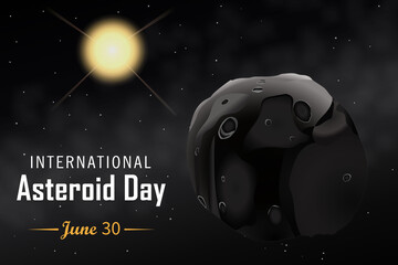 International Asteroid Day June 30 Vector illustration background 