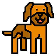 Dog filled outline icon