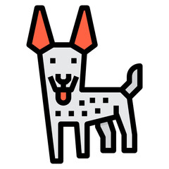 Dog filled outline icon