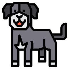 Dog filled outline icon