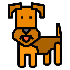 Dog filled outline icon