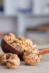 Walnuts and peeled walnuts