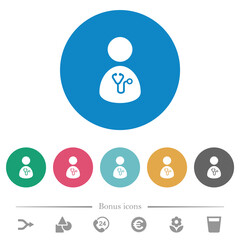 Doctor flat round icons