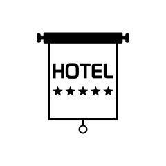Hotel five stars icon isolated on white background