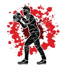 Male Player Bowling Sport  Bowler Action Cartoon Graphic Vector