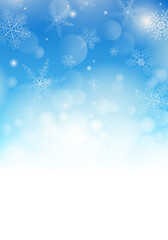 冬の雪の結晶とボケが降り積もる美しいベクターイラスト背景