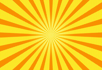 放射線のイラスト背景　黄色