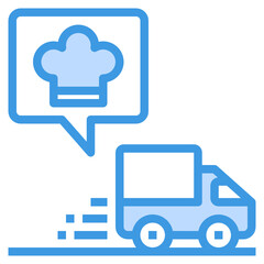 Delivery Truck blue outline icon