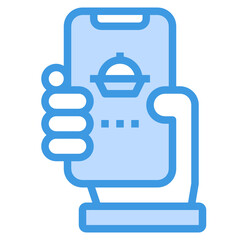 Online Order blue outline icon