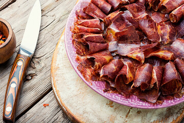 Beef cured and spice,basturma