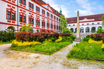 Fototapeta na wymiar Liberec Chateau and gardens on sunny summer day, Liberec, Czech Republic
