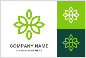Letter H Organic Green Leaf Nature Herbal Company Stock Vector Design Template