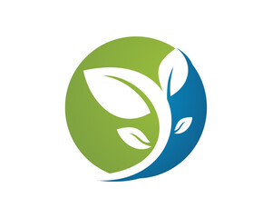 leaf circle logo icon