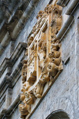 detail of the facade of the cathedral of leon country
